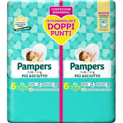 Pampers Baby Dry Taglia 6 - Pannolini Pampers Baby Dry Taglia 6 - Pannolini