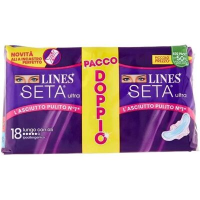 Assorbenti Lunghi Ultra Assorbenti con Ali - 18 pezzi Pacco Doppio Assorbenti Lunghi Ultra Assorbenti con Ali - 18 pezzi Pacco Doppio