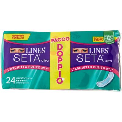 Assorbenti Anatomici Ultra Assorbenti Lines Seta - 24 Pezzi Assorbenti Anatomici Ultra Assorbenti Lines Seta - 24 Pezzi