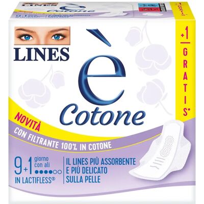 Fater Spa Lines Assorbenti Esterni in Cotone Ipoallergenici - 9+1 pezzi Fater Spa Lines Assorbenti Esterni in Cotone Ipoallergenici - 9+1 pezzi