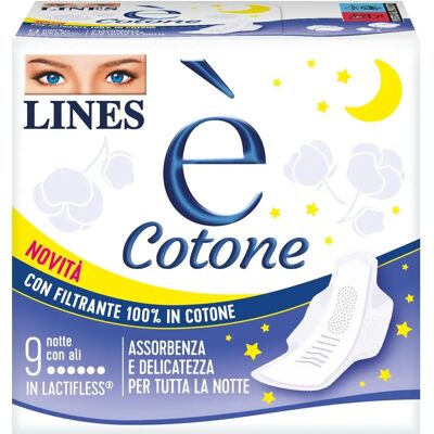Fater SpA Lines E' Cotone Ali Assorbente Esterno Notte - Assorbenti Fater SpA Lines E' Cotone Ali Assorbente Esterno Notte - Assorbenti