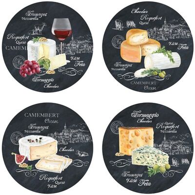 Sans marque 463woch Platos de postre - Motivo de queso, 4 piezas Sans marque 463woch Platos de postre - Motivo de queso, 4 piezas