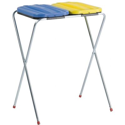 Soporte para bolsas de basura de acero - 120L - Azul, Amarillo Soporte para bolsas de basura de acero - 120L - Azul, Amarillo