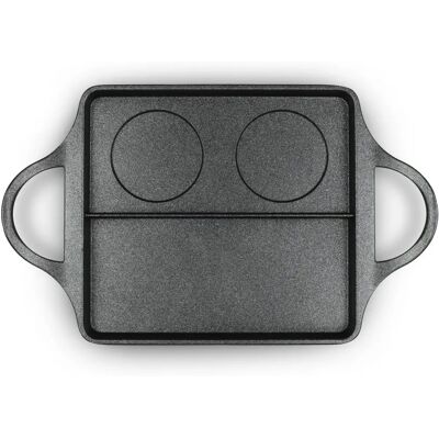 Risoli BB Burger Placa de parrilla - Aluminio fundido, 40x24cm Risoli BB Burger Placa de parrilla - Aluminio fundido, 40x24cm