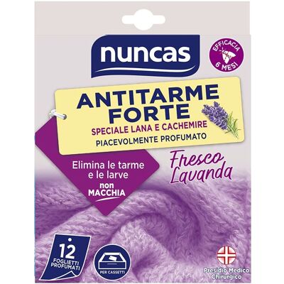 Feuilles anti-mites à la lavande Nuncas - Protection contre les mites en laine - Publicité Feuilles anti-mites à la lavande Nuncas - Protection contre les mites en laine - Publicité