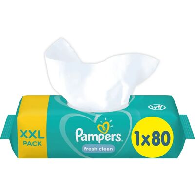 Marque Pampers Modèle XXL Lingettes Peau Sensible - Publicité Marque Pampers Modèle XXL Lingettes Peau Sensible - Publicité