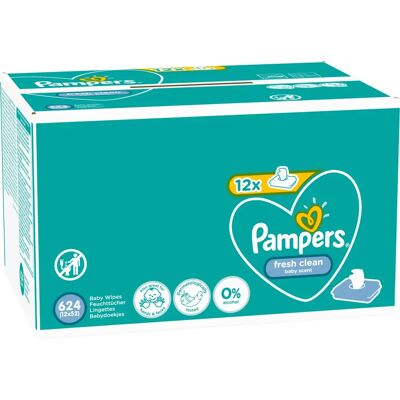 Pampers Fresh Clean Chusteczki dla Dzieci - 12 x 52 szt. Pampers Fresh Clean Chusteczki dla Dzieci - 12 x 52 szt.