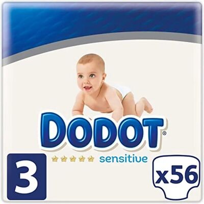 Dodot Sensitive T-3 Pañales - 56 Unidades Dodot Sensitive T-3 Pañales - 56 Unidades