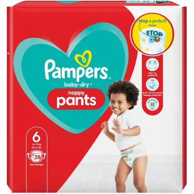 Pampers Baby-Dry Nappy Pants Size 6 - diapers Pampers Baby-Dry Nappy Pants Size 6 - diapers