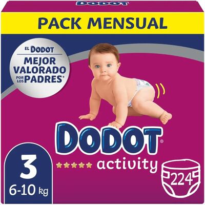 Dodot T3 Babywindeln - Maximale Saugfähigkeit, 3D-Passform, Bunte Designs - Babywindeln Dodot T3 Babywindeln - Maximale Saugfähigkeit, 3D-Passform, Bunte Designs - Babywindeln