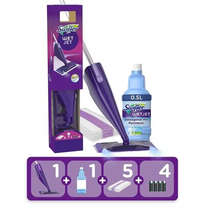 Kit de início Swiffer WetJet com solução de limpeza e panos Kit de início Swiffer WetJet com solução de limpeza e panos