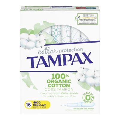 Tampax Organic Regular Tampón - Producto de higiene femenina de algodón orgánico Tampax Organic Regular Tampón - Producto de higiene femenina de algodón orgánico