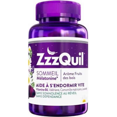 Merck ZzzQuil Sleep 60 Gommes Fruits des Bois - Publicité Merck ZzzQuil Sleep 60 Gommes Fruits des Bois - Publicité