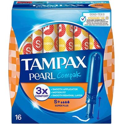 Tampax Pearl Compak Super Plus Tampon - Hochfluss, Kompakt, Duftfrei Tampax Pearl Compak Super Plus Tampon - Hochfluss, Kompakt, Duftfrei