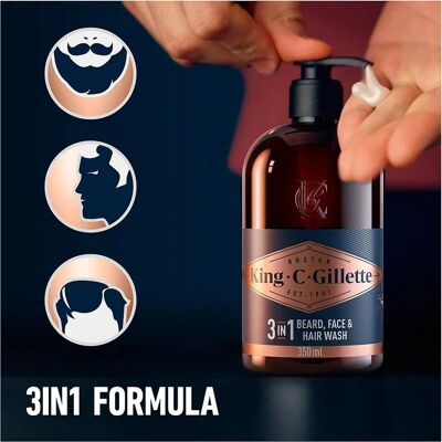 King C. Gillette Skjegg- og ansiktstvätt - 350ml - Mannspleie King C. Gillette Skjegg- og ansiktstvätt - 350ml - Mannspleie