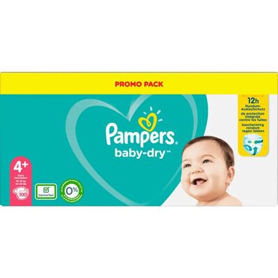 Pampers - Baby-Dry 81723658 - 4+ - 100 pc - Pañales Pampers - Baby-Dry 81723658 - 4+ - 100 pc - Pañales