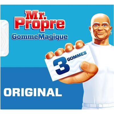 Mr propre Mr. Proper Wondergom - Gomme Magique Pack de 3 - Outil de nettoyage - Publicité Mr propre Mr. Proper Wondergom - Gomme Magique Pack de 3 - Outil de nettoyage - Publicité