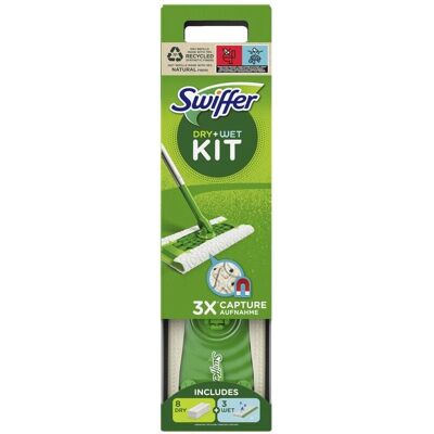 Système de Nettoyage Swiffer - Modèle Inconnu - 8 Lingettes Sèches + 3 Humides - Publicité Système de Nettoyage Swiffer - Modèle Inconnu - 8 Lingettes Sèches + 3 Humides - Publicité