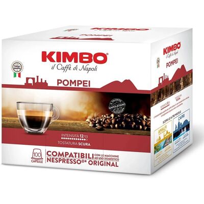 Kimbo Caffè Pompei - 100 Capsules Nespresso - Café italien fort - Publicité Kimbo Caffè Pompei - 100 Capsules Nespresso - Café italien fort - Publicité