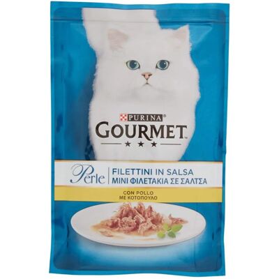 Gourmet Perle Filettini in Salsa con Pollo - Cibo umido per gatti Gourmet Perle Filettini in Salsa con Pollo - Cibo umido per gatti