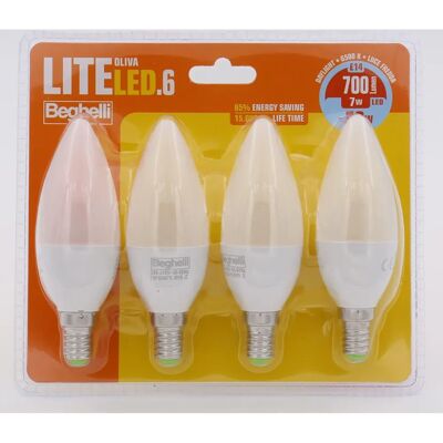 Beghelli LiteLED6 Energiesparlampe - Kaltweiß - 7W - E14 Beghelli LiteLED6 Energiesparlampe - Kaltweiß - 7W - E14