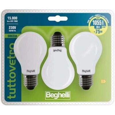 Beghelli Lampada LED Goccia 8W 4000K 1055lm - Stile Classico Beghelli Lampada LED Goccia 8W 4000K 1055lm - Stile Classico