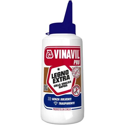 Vinavil Pro Colla Extra - Lösemittelfrei Schnelltrocknender Transparenter Kleber für Holz Vinavil Pro Colla Extra - Lösemittelfrei Schnelltrocknender Transparenter Kleber für Holz