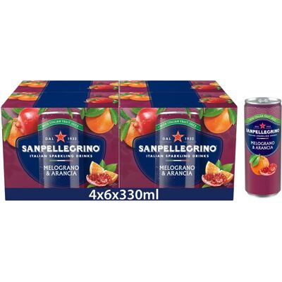 San Pellegrino Pomegranate Orange Sparkling Can 24x330ml San Pellegrino Pomegranate Orange Sparkling Can 24x330ml