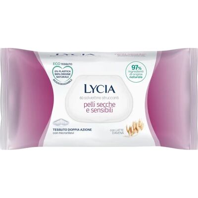 Lingettes Démaquillantes Lycia - Peaux sensibles - 60 pcs Lingettes Démaquillantes Lycia - Peaux sensibles - 60 pcs