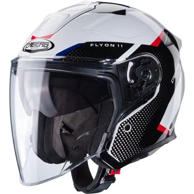 Caberg Marke Flyon II Boss Motorradhelm - Schwarz-Weiß-Rot - L Caberg Marke Flyon II Boss Motorradhelm - Schwarz-Weiß-Rot - L