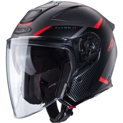 Caberg Flyon II Boss Motorrad Jethelm - S - Grau Rot Caberg Flyon II Boss Motorrad Jethelm - S - Grau Rot
