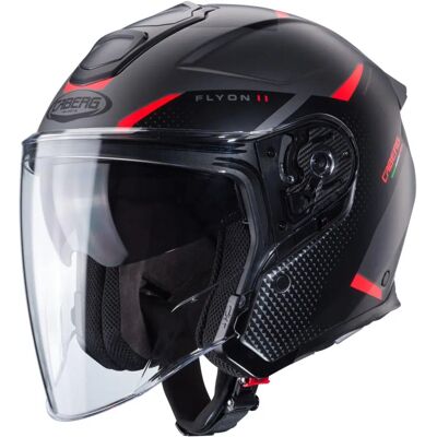 Casco Moto Caberg Flyon II Boss - Grigio Rosso Nero - XL Casco Moto Caberg Flyon II Boss - Grigio Rosso Nero - XL