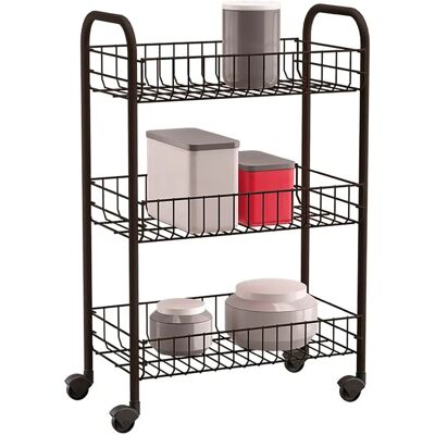 Metaltex Siena Black 3 Shelves Kitchen Trolley - Kitchen Trolley Metaltex Siena Black 3 Shelves Kitchen Trolley - Kitchen Trolley