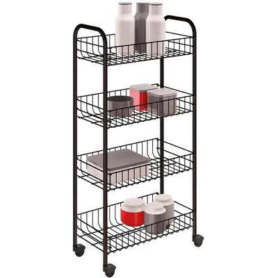 Chariot multi-usage Metaltex - 4 étagères - 41x23x84cm - Publicité Chariot multi-usage Metaltex - 4 étagères - 41x23x84cm - Publicité