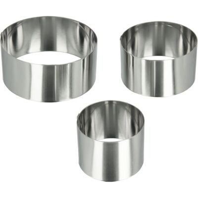 Metaltex 204536 - Edelstahl Backringe Set - 3 Größen Metaltex 204536 - Edelstahl Backringe Set - 3 Größen
