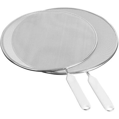 Metaltex Antispatscherm 26 + 29 cm Weiße Griffe/Edelstahl - Küchen Spritzschutz Metaltex Antispatscherm 26 + 29 cm Weiße Griffe/Edelstahl - Küchen Spritzschutz