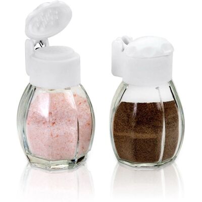 Metaltex Salz- und Pfefferstreuer-Set - 40ml Glas transparent Metaltex Salz- und Pfefferstreuer-Set - 40ml Glas transparent