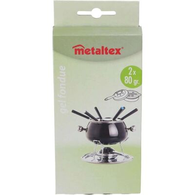 Metaltex Zilveren 8cm RVS Fonduebrandstof - 2 Stuks Metaltex Zilveren 8cm RVS Fonduebrandstof - 2 Stuks
