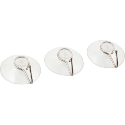 Metaltex Edelstahl-Saughaken - Set aus 3 - Haken für glatte Oberflächen Metaltex Edelstahl-Saughaken - Set aus 3 - Haken für glatte Oberflächen
