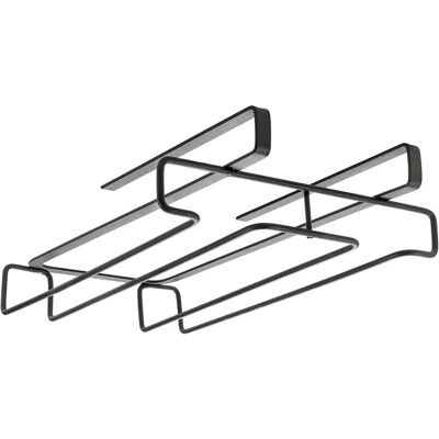 Metaltex Lava Double Glass Support - Touch-Therm Black Metaltex Lava Double Glass Support - Touch-Therm Black