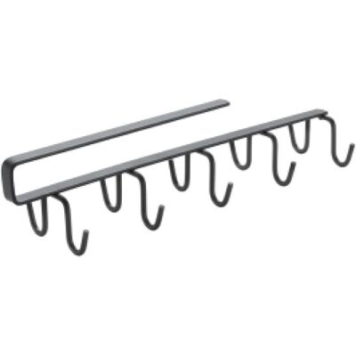 Metaltex - My Hooks Lava - Black - Under-shelf with hooks Metaltex - My Hooks Lava - Black - Under-shelf with hooks