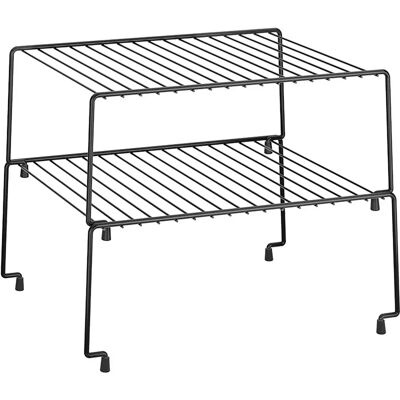 Estante de dos niveles en negro Metaltex - Organizador de cocina Estante de dos niveles en negro Metaltex - Organizador de cocina