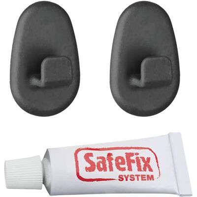 Metaltex Zwarte Badkamerhaken - Geen boren Kleefset Metaltex Zwarte Badkamerhaken - Geen boren Kleefset