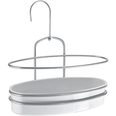 Estante de baño Metaltex Orbit - Blanco/Plateado - Resistente al óxido Estante de baño Metaltex Orbit - Blanco/Plateado - Resistente al óxido