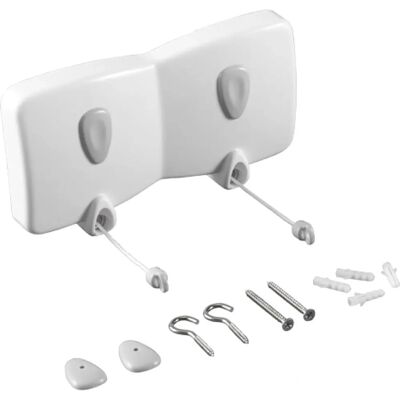 Metaltex Wall Mounted Malaga 5m Automatic Laundry Drier - White Metaltex Wall Mounted Malaga 5m Automatic Laundry Drier - White