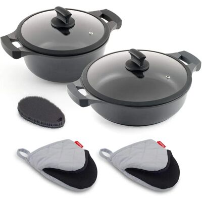 Metaltex Xpert - Set di Pentole in Alluminio Cast - 20cm & 28cm Metaltex Xpert - Set di Pentole in Alluminio Cast - 20cm & 28cm