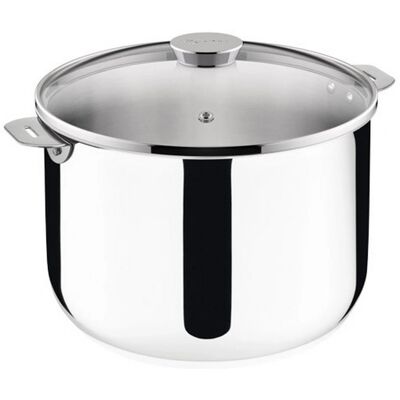 Olla de Acero Inoxidable 24cm Ahorro de Espacio con Tapa de Vidrio Olla de Acero Inoxidable 24cm Ahorro de Espacio con Tapa de Vidrio