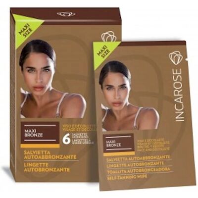 Salviette autoabbronzanti Maxi Bronze di Incarose - Viso e Décolleté Salviette autoabbronzanti Maxi Bronze di Incarose - Viso e Décolleté