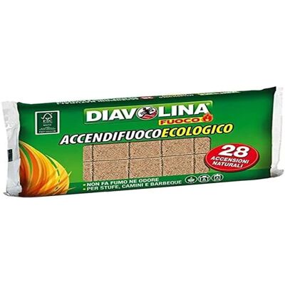 Cubetti Accendifuoco Ecologici Diavolina - 28 pezzi Cubetti Accendifuoco Ecologici Diavolina - 28 pezzi