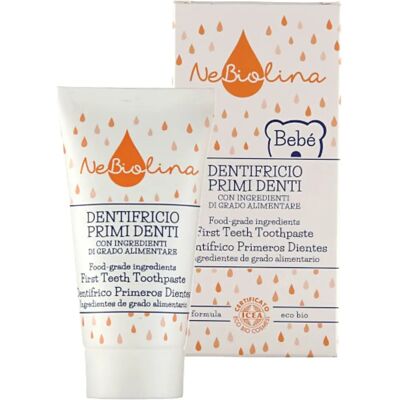 Pasta de Dientes Nebiolina para Bebés Primeros Dientes - Suave, Sin Flúor, 50ml Pasta de Dientes Nebiolina para Bebés Primeros Dientes - Suave, Sin Flúor, 50ml